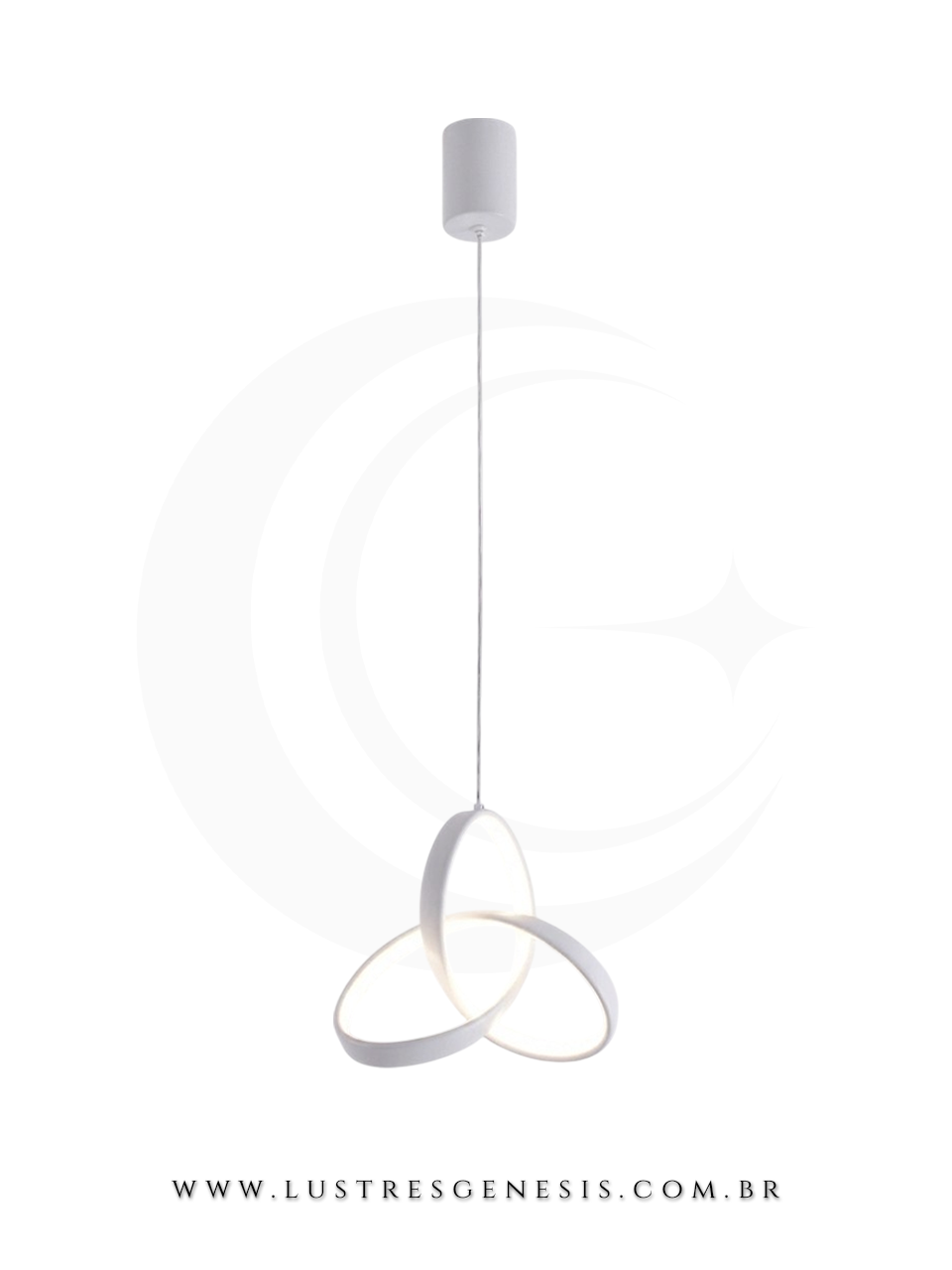 O Lustre Pendente em metal e silicone une elegancia e sofistiacao para o seu ambiente. Com LED integrado de 18W na luz amarela 3000K bivolt